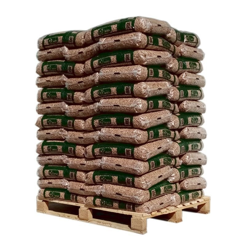 Palé de pellets DS Energies con 65 sacos de 15 kg