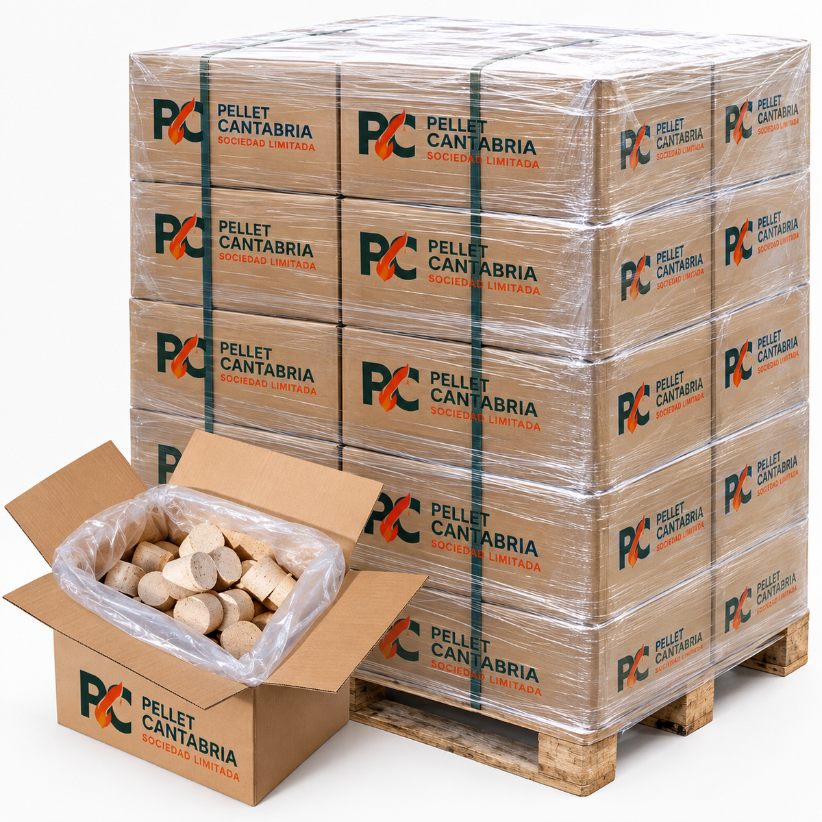Palet de briquetas grande – 432 kg