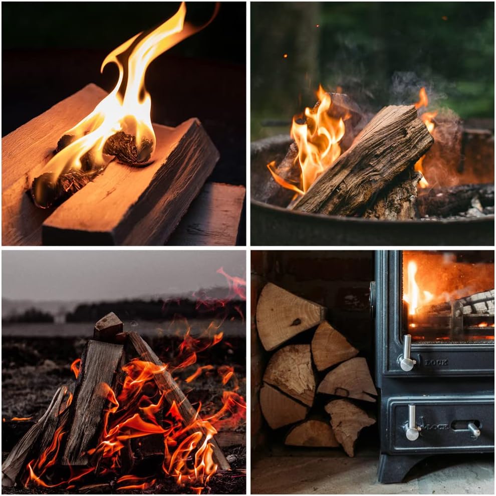 Leña Madera 5-500 kg Para estufa y Chimenea Brasero Parrilla Cesta de Fuego Troncos de Madera de roble 25 cm flameup