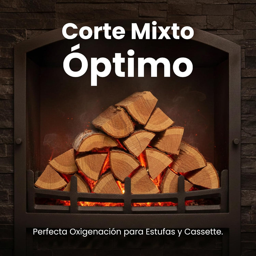 Palet 50 Sacos Leña Encina 12kg Alta Densidad 600kg Total Madera Dura Natural Fuego Lento Calor Intenso&nbsp;