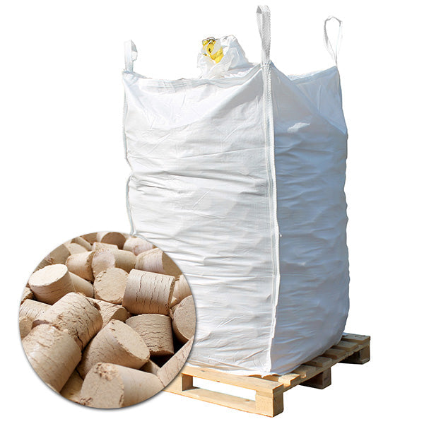 Briquetas de madera Big Bag 620 kg – Prensado suave (90 bar)