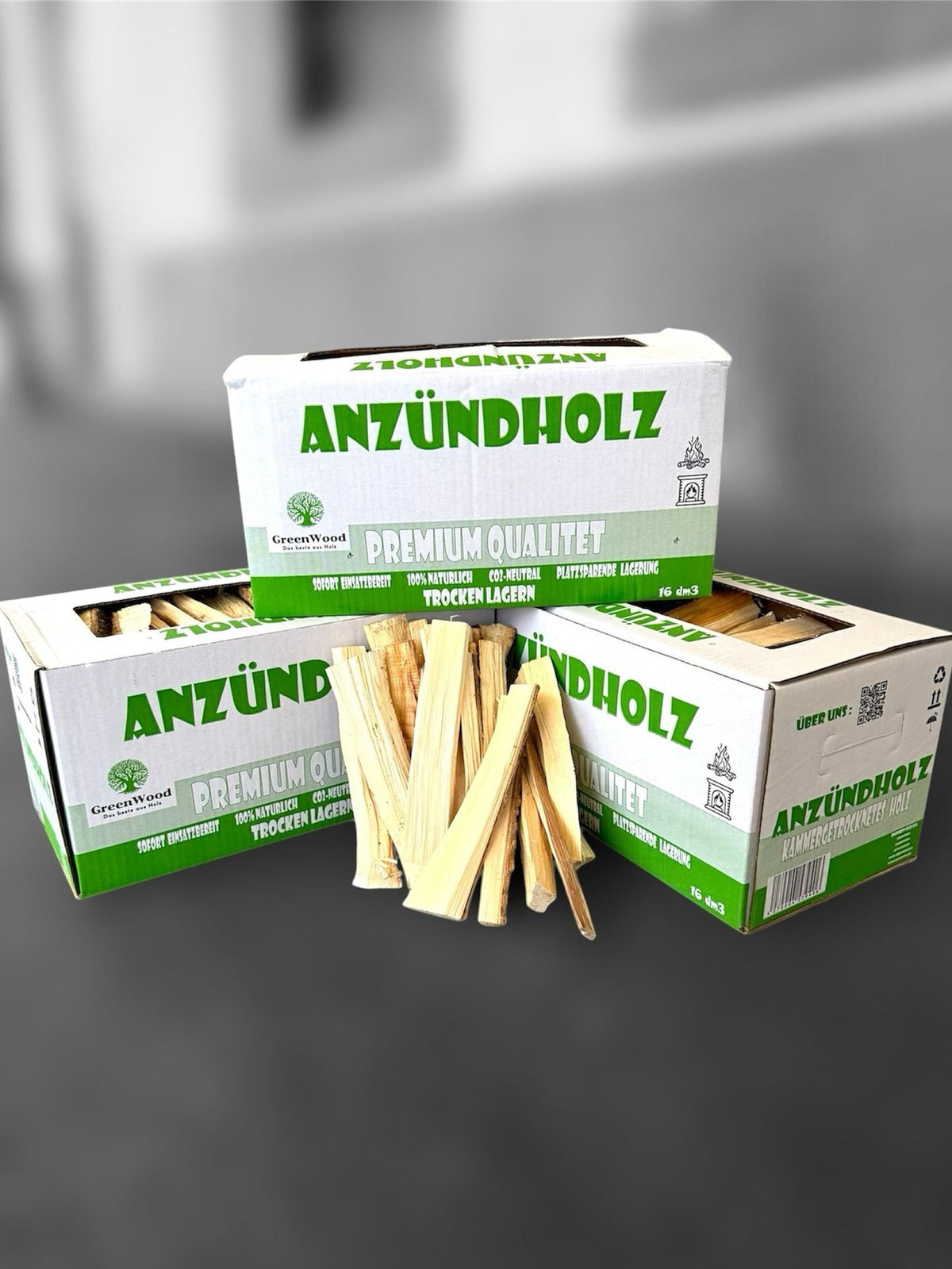 Leña de encendido de pino y abeto – Caja 16 dm³ (≈ 4 kg)