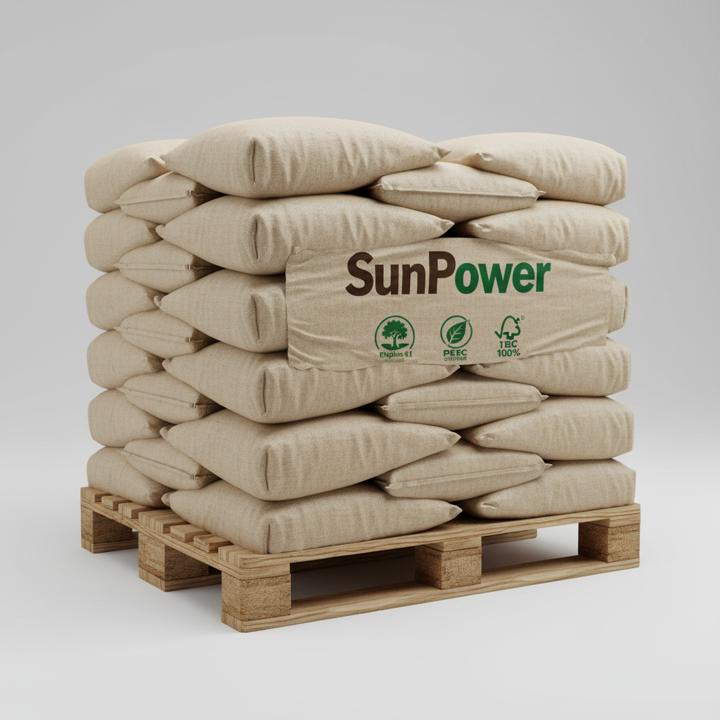 Pellets SunPower Premium (triple certificación) – Palet 1050 kg (70 sacos)