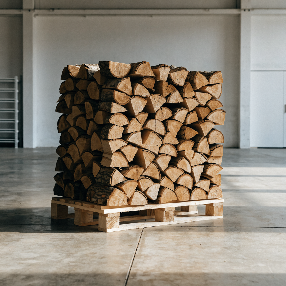 Palet de leña 40 cm – 2,7 m³ – Ideal para estufa y chimenea H1 G1