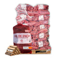 Palet con sacos de leña de encina
